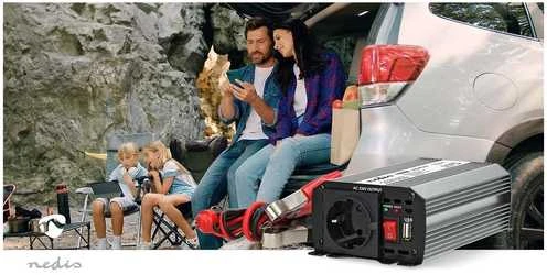 Nedis PIM30012FGY invertteri, 12 V, 300 W, muokattu siniaalto