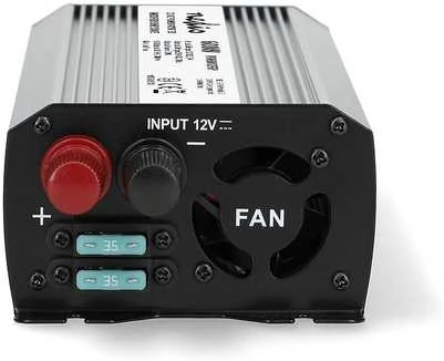 Nedis PIM60012FGY invertteri, 12 V, 600 W, muokattu siniaalto