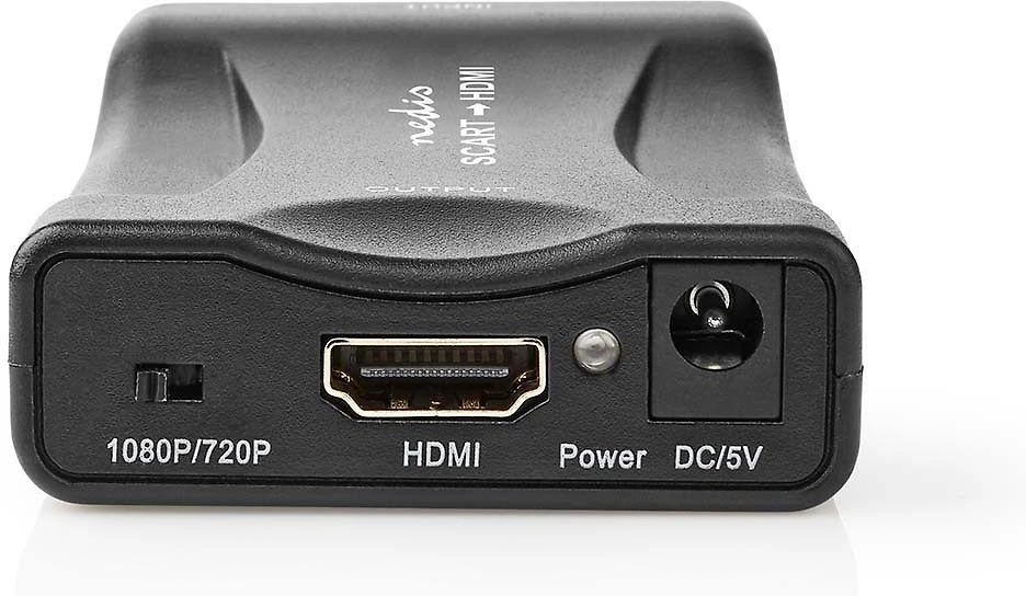 Nedis SCART į HDMI adapteris: jungtys ir valdymas