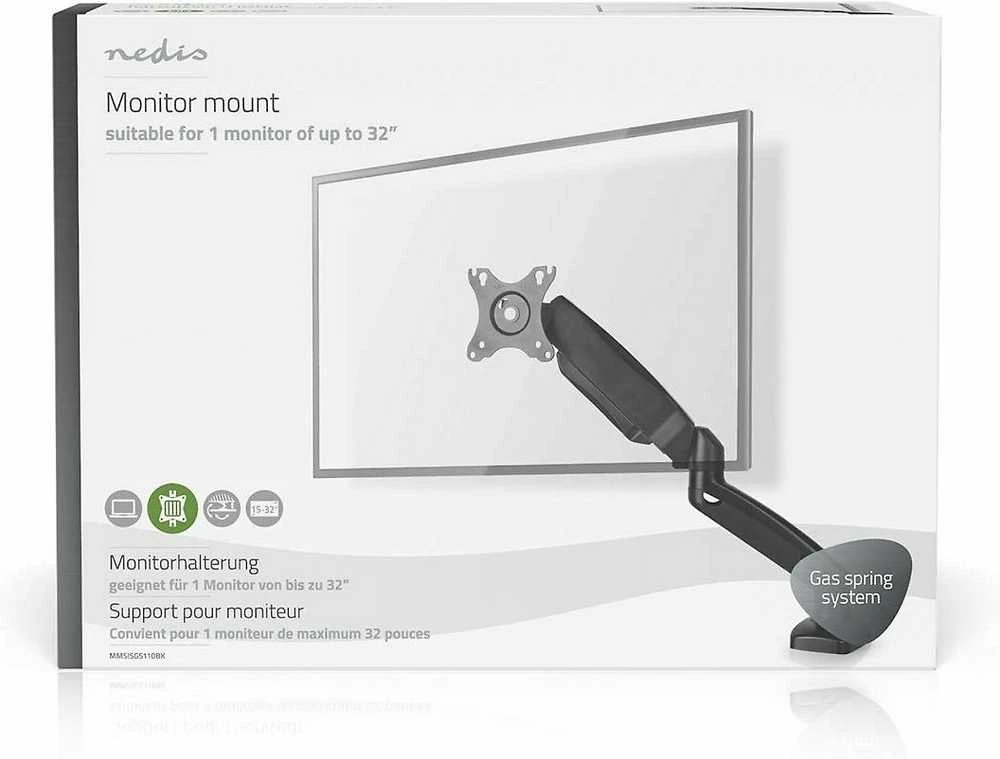 Laikiklis NEDIS MMSISGS110BK Table monitorius Mount 15–32" | VESA 75 x 75 / 100 x 100 | 8kg