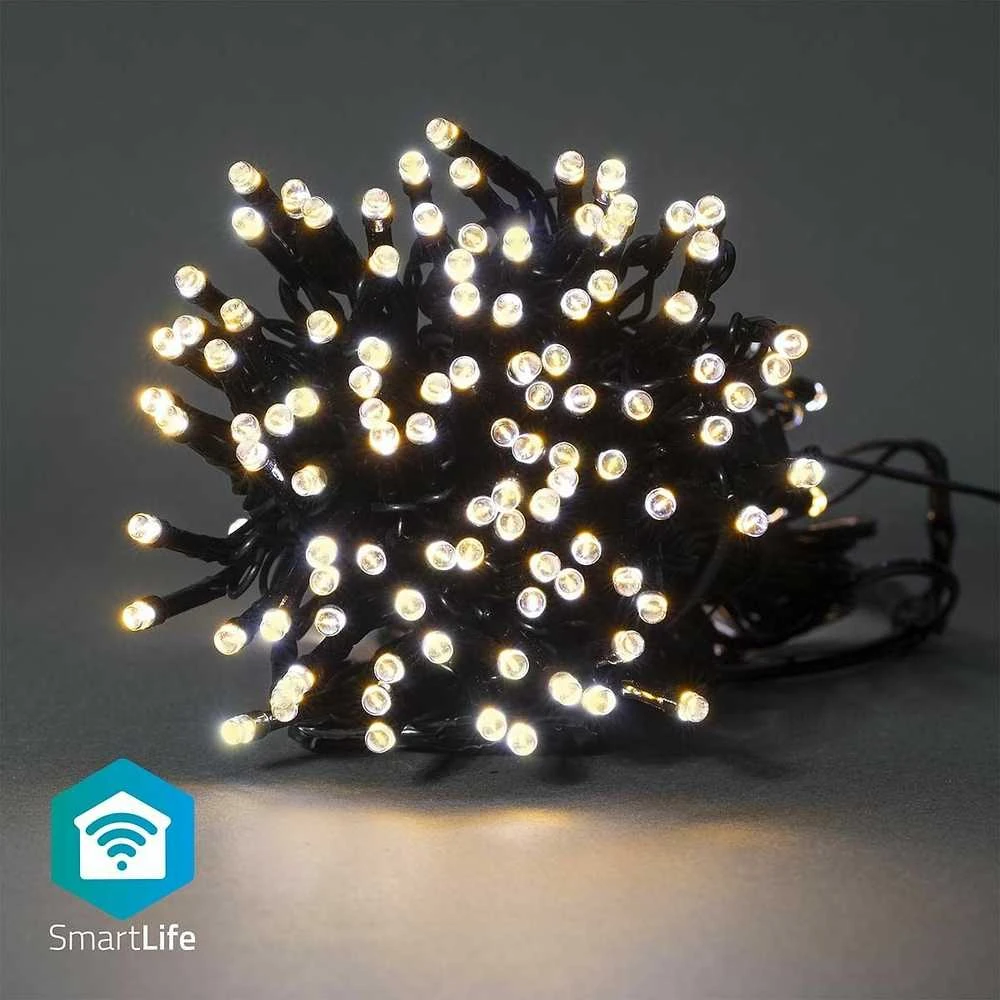 Nedis SmartLife Dekoratyvinis LED | Wi-Fi | 10m | Šiltai baltas | Šiltai baltas | 100 šviesos diodų | 10 m | Android™ / IOS