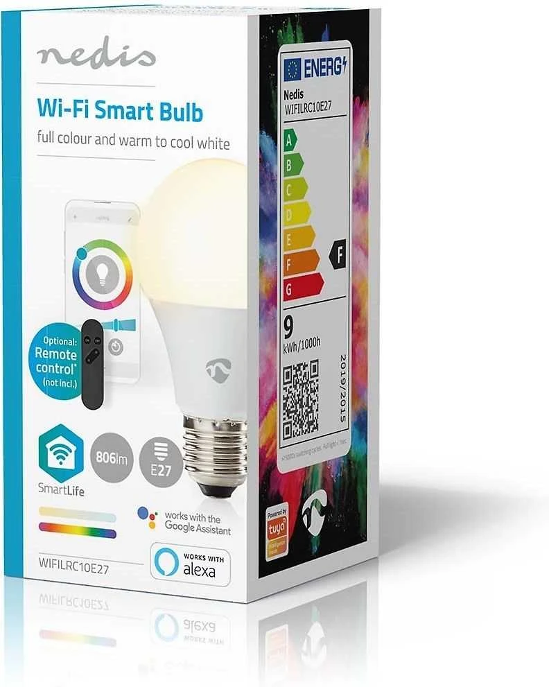 Nedis SmartLife visos spalvos LED lemputė | WiFi | E27 | 806lm | 9 W | RGB / nuo šiltos iki šaltos baltos spalvos