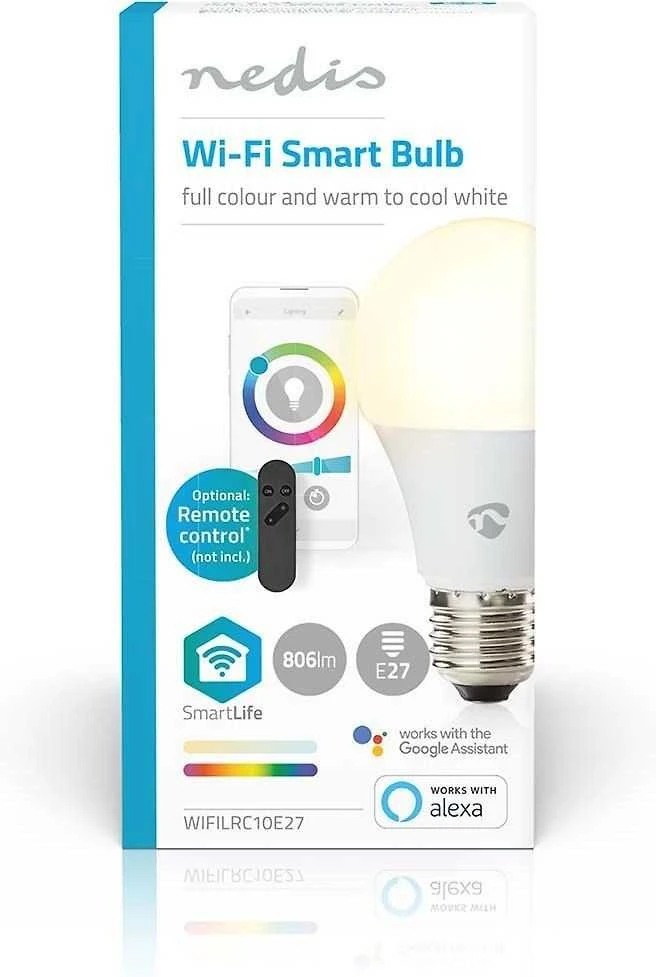 Nedis SmartLife visos spalvos LED lemputė | WiFi | E27 | 806lm | 9 W | RGB / nuo šiltos iki šaltos baltos spalvos