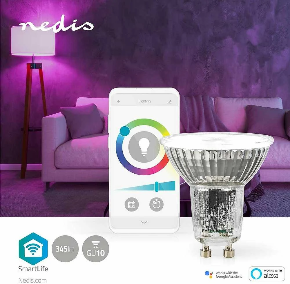 Żarówka LED Nedis WIFILRC10GU10 Smartlife RGB GU10 5W