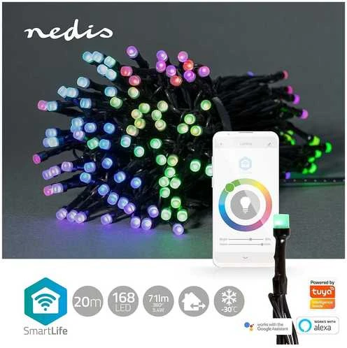 Nedis SmartLife dekoratyvinė LED Wi-Fi RGB juosta, 168 šviesos diodai, 20 m, Android™ / IOS