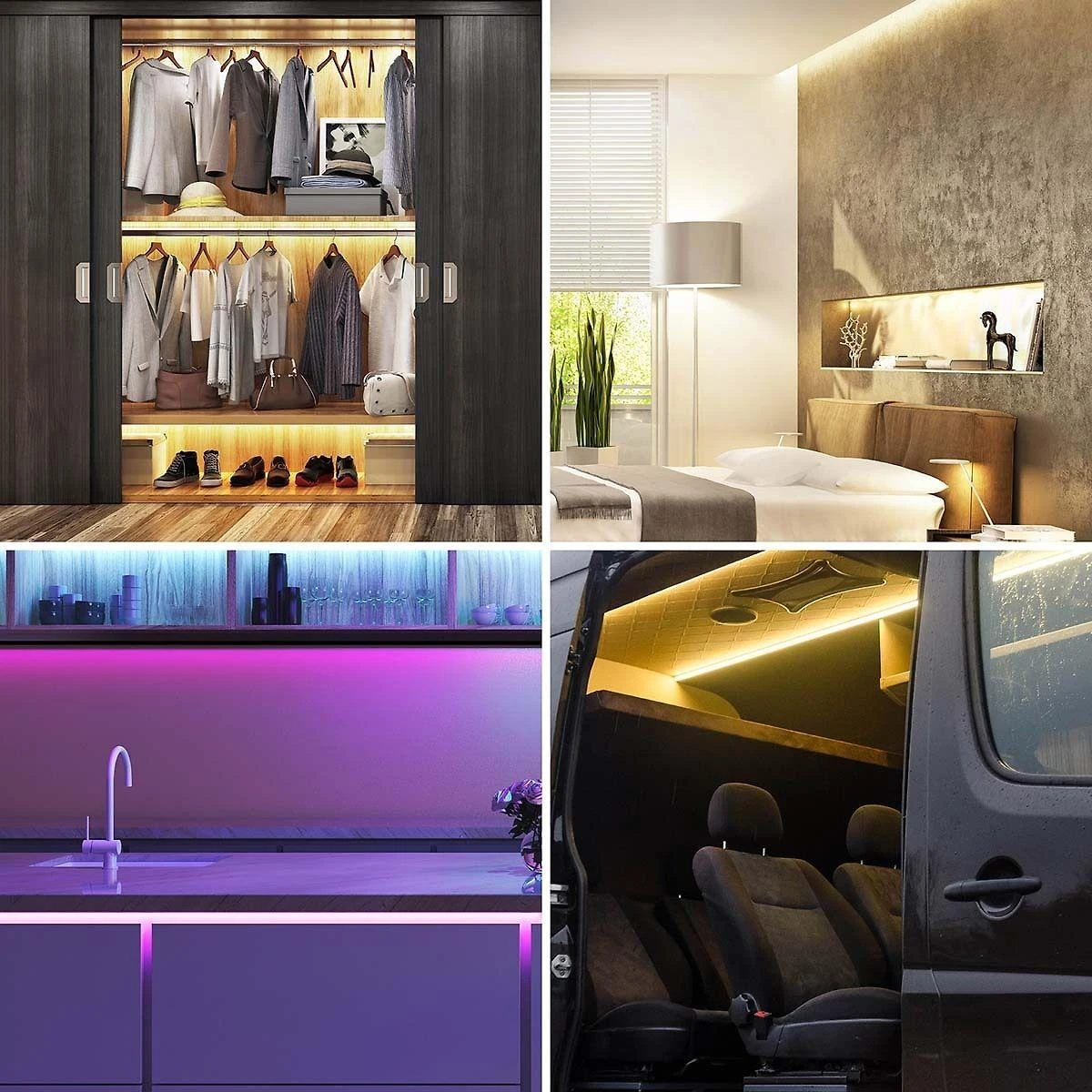 Nedis „Smartlife“ visos spalvos LED juostelė – „Bluetooth“, RGB, šiltai balta, 2000 mm, IP20, 2700K