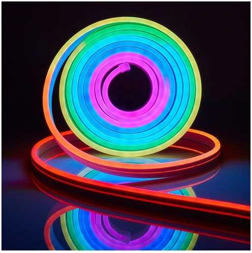 Nedis LED juostos komplektas NEON FLEX Wi-Fi, su pulteliu ir maitinimo šaltiniu 24V, 32W, 5m, 192lm/m, RGB IC skaitmeninė IP65