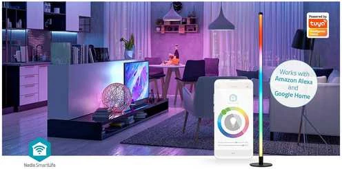 Nedis WIFILD20RGBW išmanusis apšvietimas Smart Wi-Fi stalinis šviestuvas Aliumini, Juodas 10 W