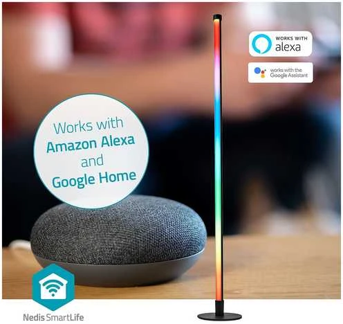 Nedis WIFILD20RGBW išmanusis apšvietimas Smart Wi-Fi stalinis šviestuvas Aliumini, Juodas 10 W