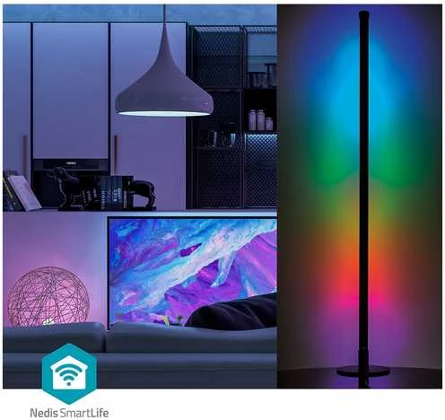 Nedis WIFILD20RGBW išmanusis apšvietimas Smart Wi-Fi stalinis šviestuvas Aliumini, Juodas 10 W