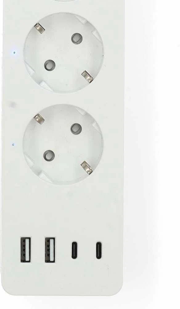 „Nedis SmartLife“ maitinimo ilgintuvas su „Wi-Fi“ | Hibridinis (CEE 7/7) / USB A / USB-C™ | 16 A | 3680 W | 2,00 m | 0–55 °C | „Android™“ / „IOS“ | „Weiss“