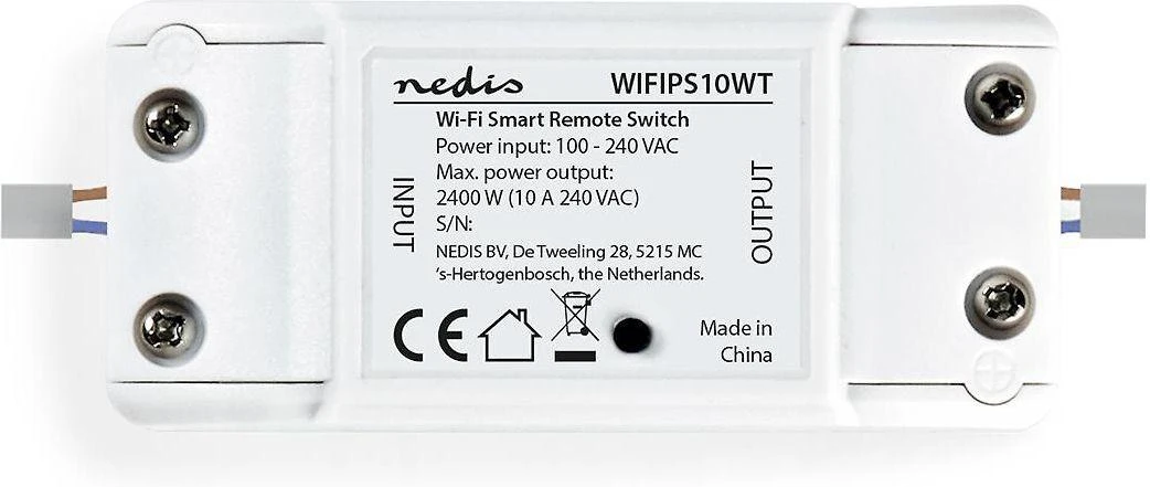 Šakotuvas „Nedis SmartLife WIFIPS10WT“ išmanusis „Wi-Fi“ jungiklis