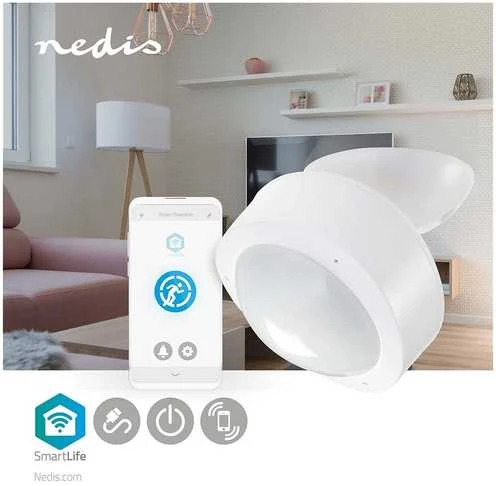 Nedis WiFi išmanusis judesio detektorius (WIFISM10CWT) – laidinis, vidaus, Euro / Type C kištukas