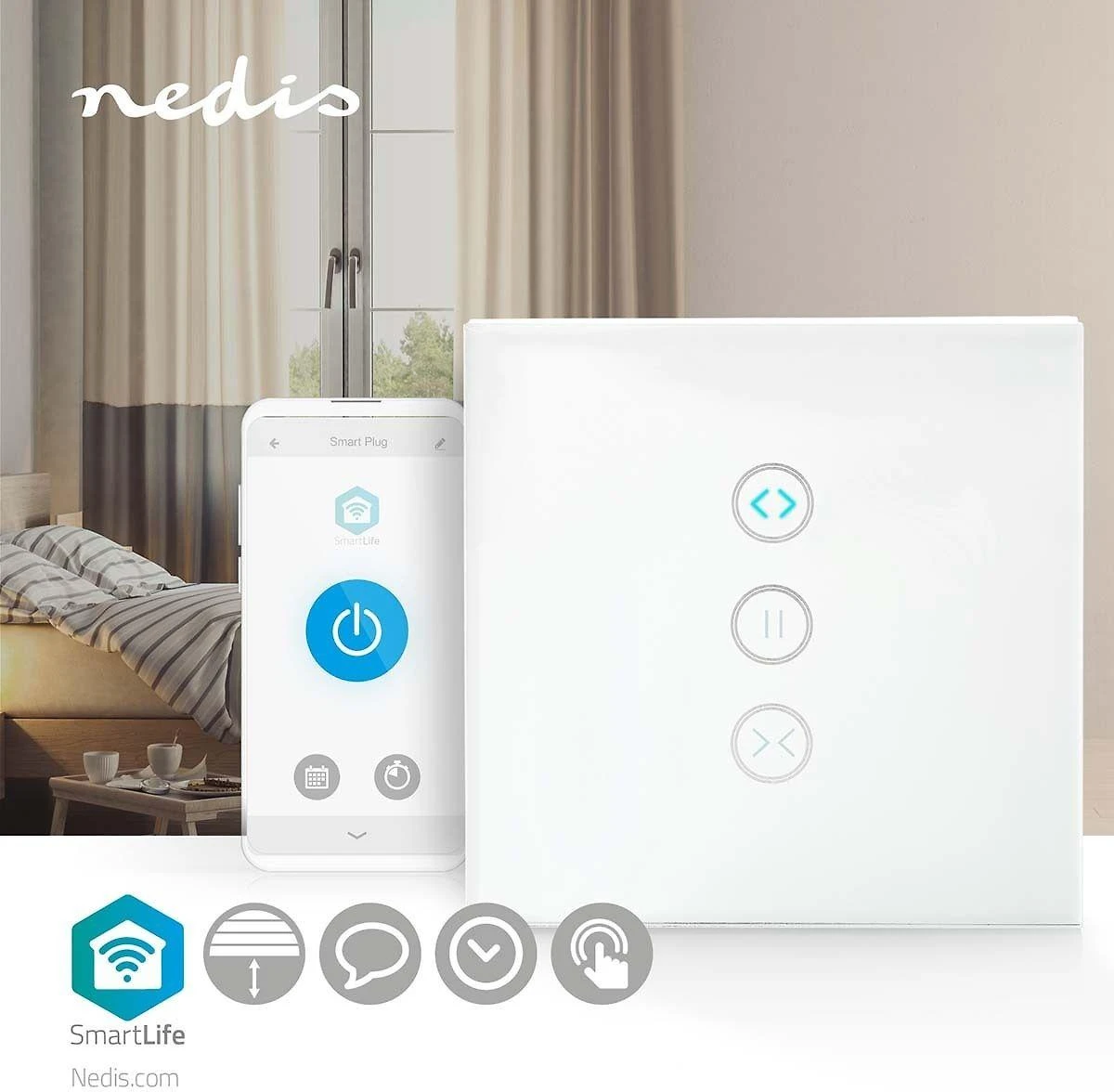 Nedis WIFIWC10WT išmaniųjų namų siųstuvas, laidinis ir belaidis, montuojamas ant sienos, WWAN