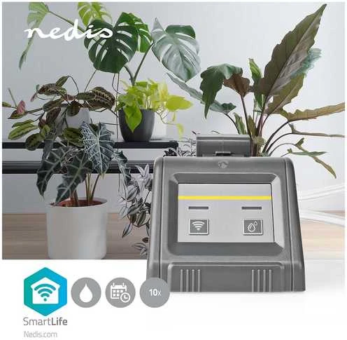 Išmanioji kambarinių augalų laistymo sistema, 5V DC mikro-USB arba baterijos 4xAA, 0.3bar., vamzdelių Ø1/4", IPX3, valdoma WiFi, Nedis Smart Life