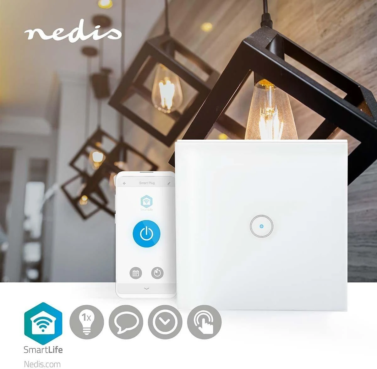 Nedis WiFi Smart Light Switch (WIFIWS10WT) – paprasta