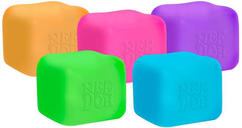 Švelnus žaislinis kubas Nice Cube Glow NeeDoh Schylling švytintis