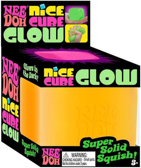Švelnus žaislinis kubas Nice Cube Glow NeeDoh Schylling švytintis