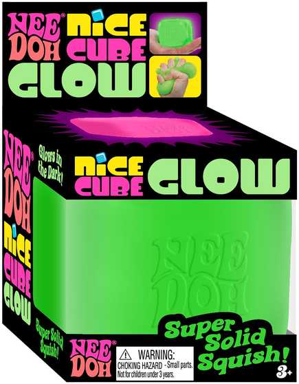 Švelnus žaislinis kubas Nice Cube Glow NeeDoh Schylling švytintis