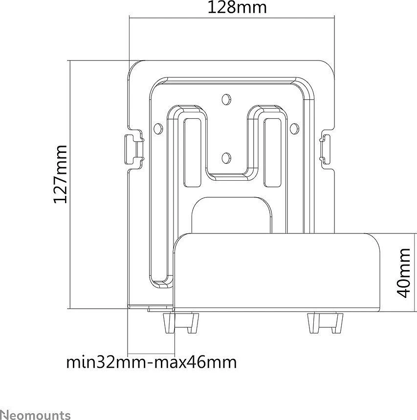 „NEOMOUNTS BY NEWSTAR UNIVERSAL MEDIABOX“ LAIKIKLIS, 32–46 MM GYLIO (TAIP PAT TINKA „APPLE TV“)