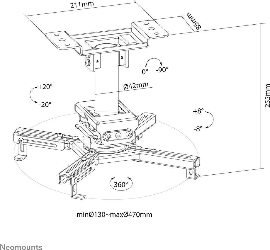 NEOMOUNTS BY NEWSTAR PROJECTOR CEILING MOUNT