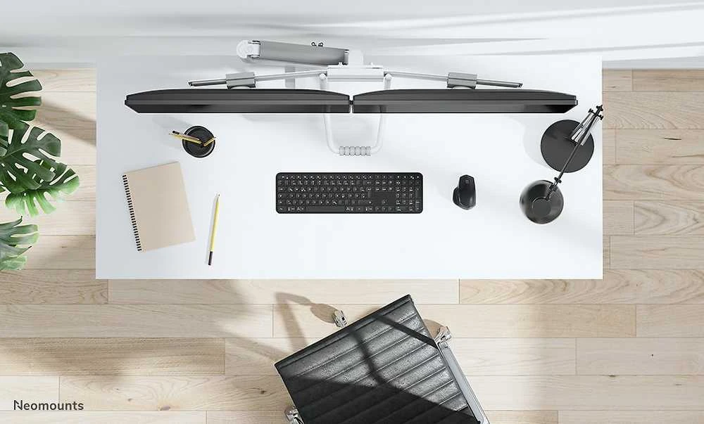 Laikiklis NEOMOUNTS BY NEWSTAR DS75-450WH2 FULL MOTION MONITORIUS DESK MOUNT FOR 17-32" SCREENS - Baltas