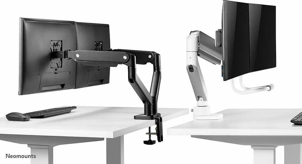 Laikiklis NEOMOUNTS BY NEWSTAR DS75-450WH2 FULL MOTION MONITORIUS DESK MOUNT FOR 17-32" SCREENS - Baltas