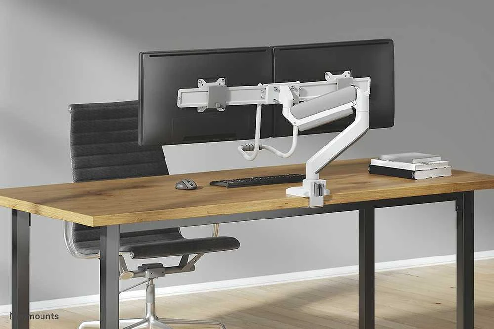 Laikiklis NEOMOUNTS BY NEWSTAR DS75-450WH2 FULL MOTION MONITORIUS DESK MOUNT FOR 17-32" SCREENS - Baltas