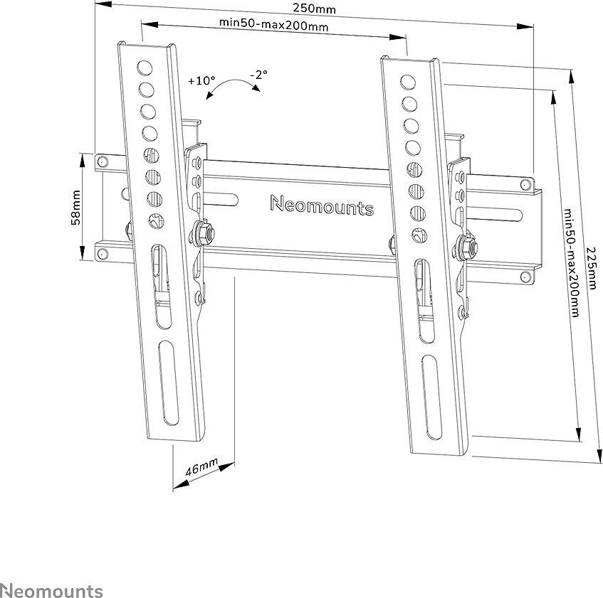 Laikiklis NEOMOUNTS BY NEWSTAR SCREEN WALL MOUNT (TILT, LOCKABLE, VESA 200X200)