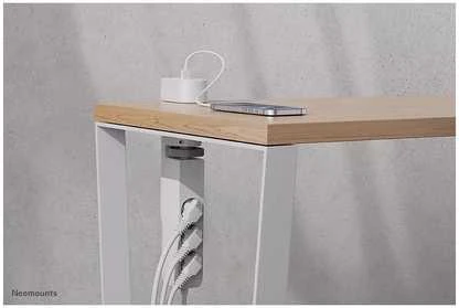 „Neomounts“ | Stalinis lizdas su spaustuku ir USB-C bei USB-A jungtimis – greitas įkrovimas | DS22-840WH6