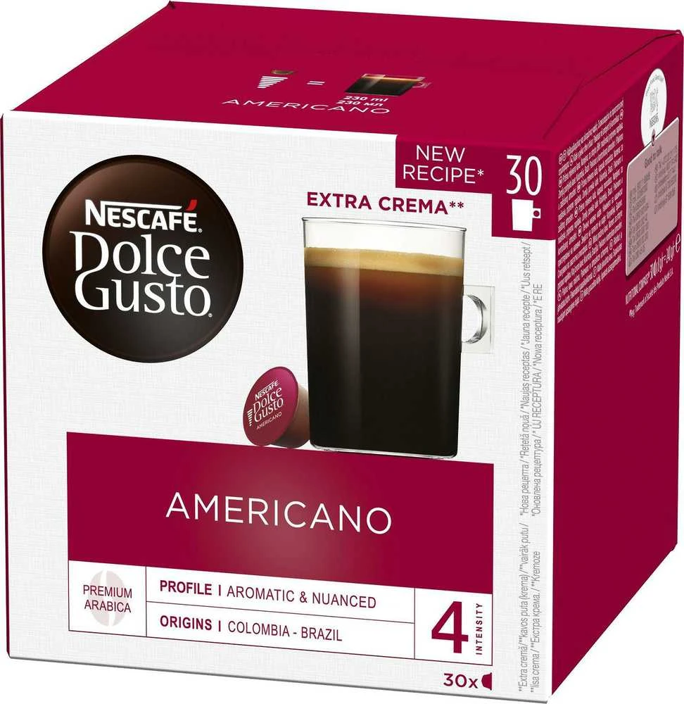 Nescafe Dolce Gusto Dolce Gusto Americano kahvikapseli, 30 kpl, 255 g