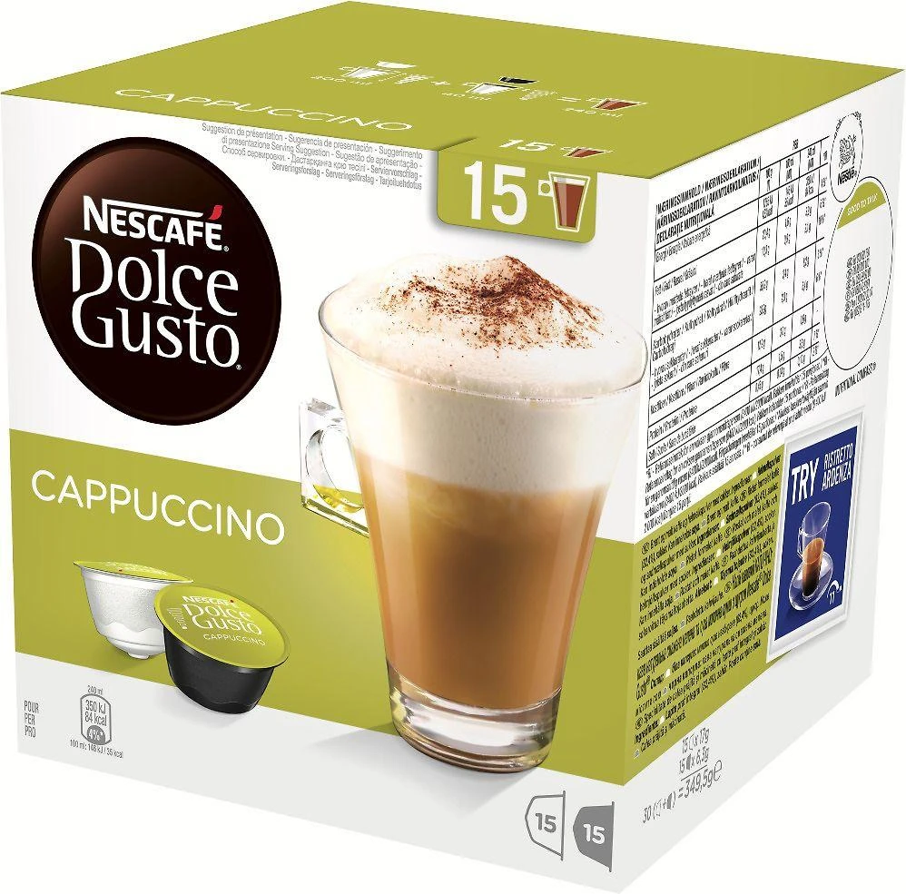 Kavos kapsulės NESCAFE DOLCE GUSTO CAPPUCCINO, 15+15 vnt.
