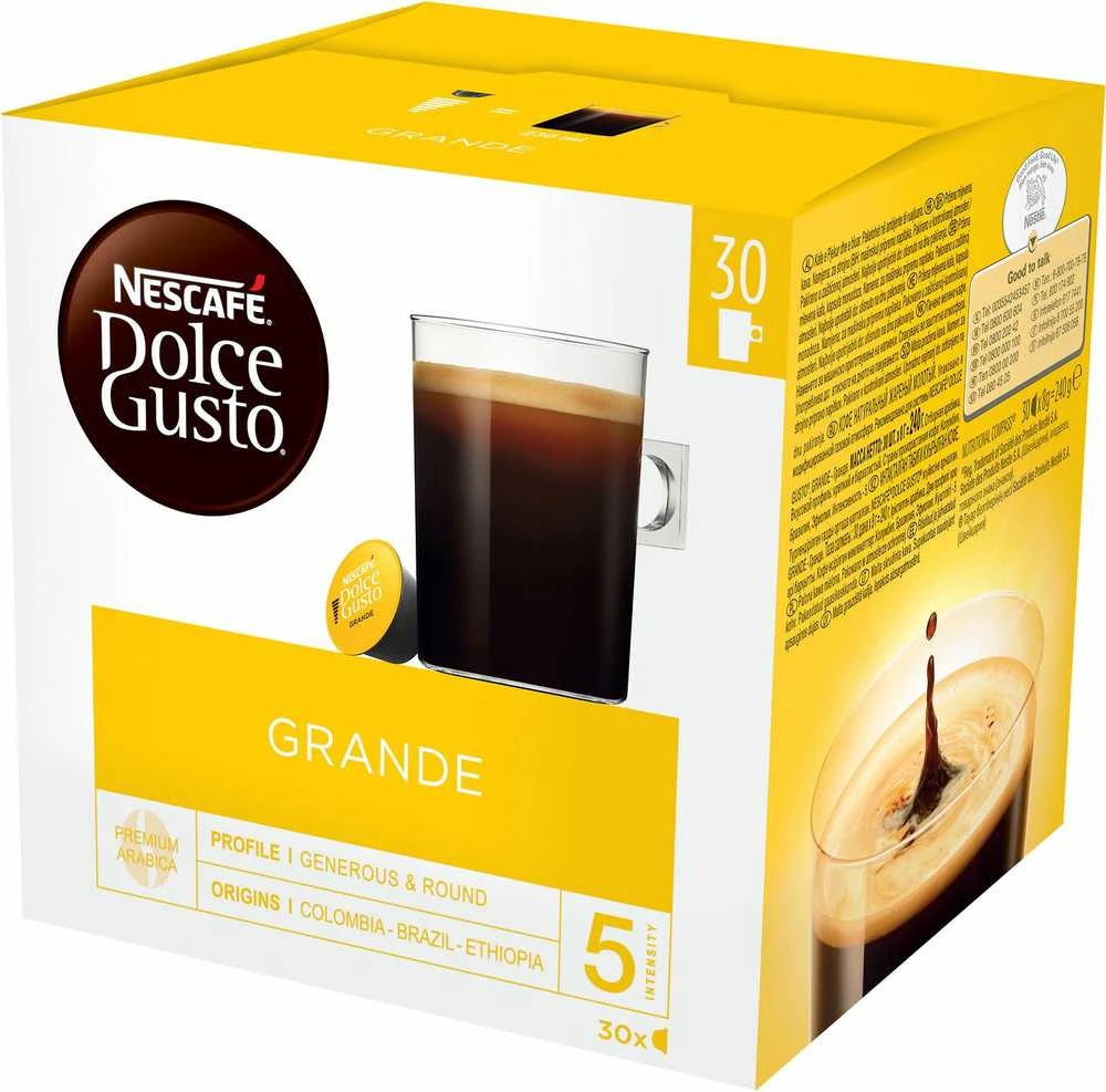 Kavos kapsulės, suderinamos su Dolce Gusto® NESCAFÉ Dolce Gusto Grande Extra Crema, 30 vnt.
