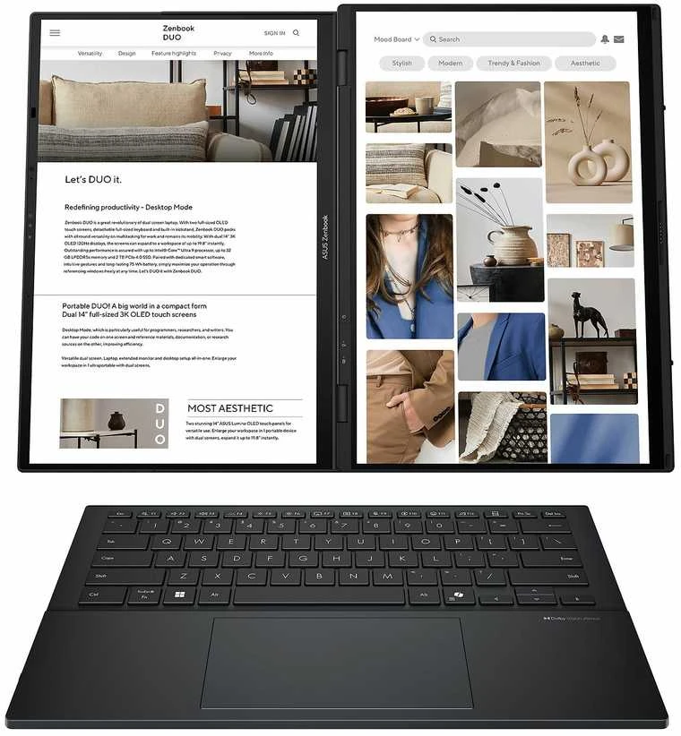 ASUS Zenbook DUO nešiojamas kompiuteris su Windows 11 (UX8406CA-PZ068X)