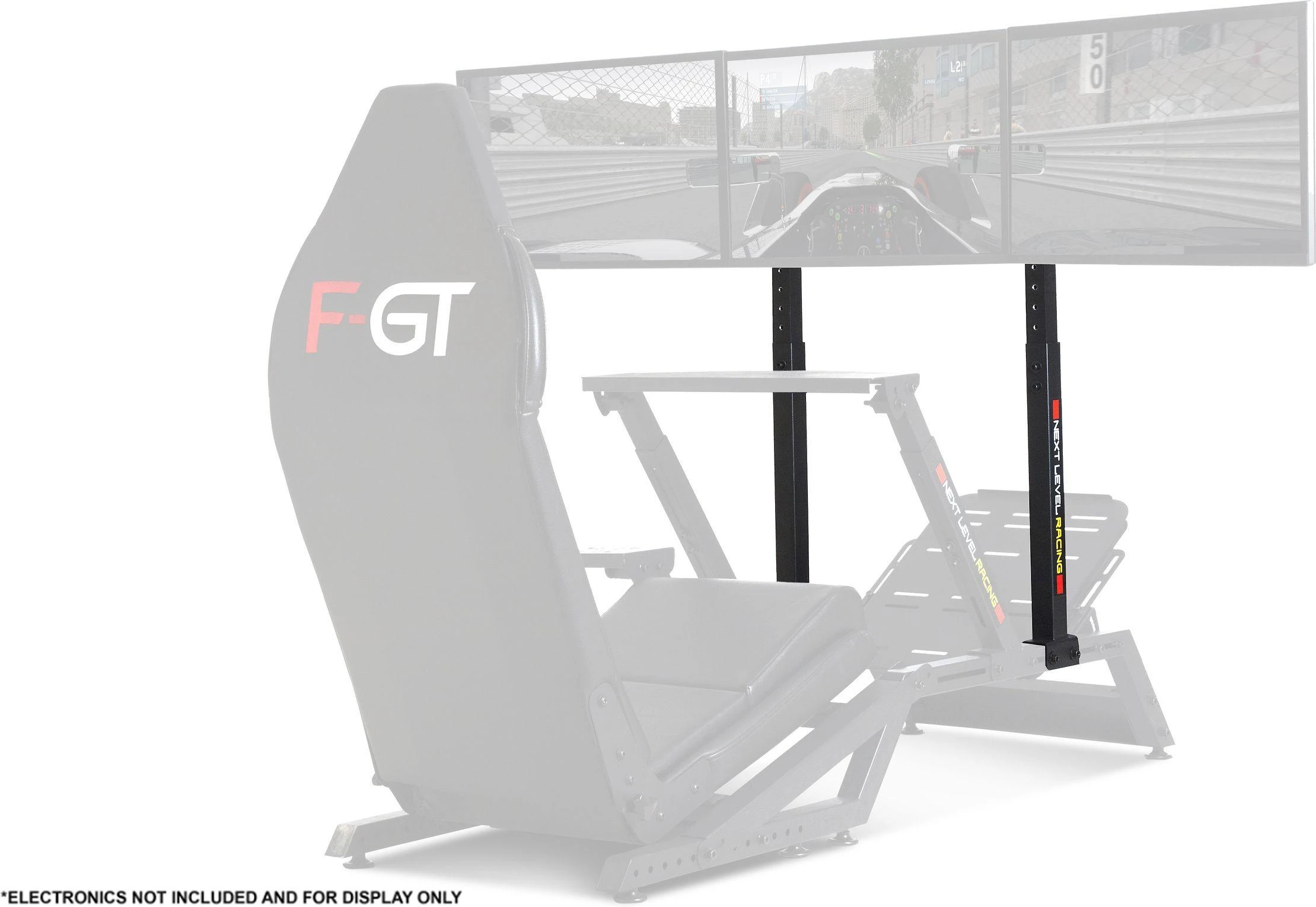 Laikiklis „Next Level Racing F-GT Monitorius“ stovas | Tvirtinimo komponentai | Aukštis, pakreipimas | 27–65 " | Maksimalus svoris (talpa) 60 kg