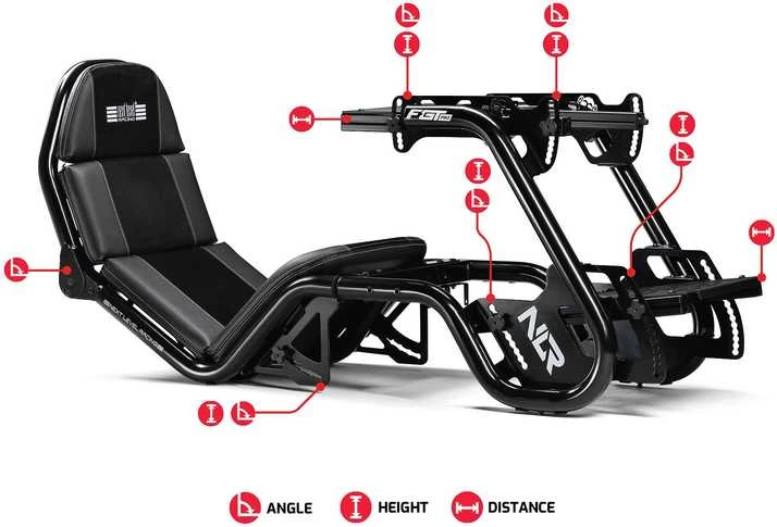 Next Level Racing Naujo lygio lenktynės | F-GT Pro Formula ir GT Pilkas leidimas | Lenktynių simuliatoriaus kabina | Plienas | Pilkas