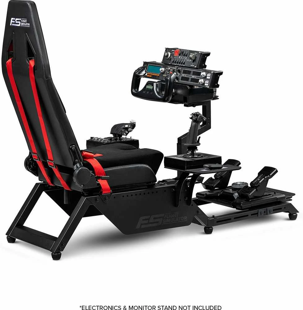 Next Level Racing | Flight Simulator Cockpit | Juodas and Raudona