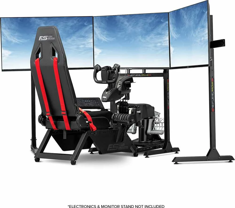 Next Level Racing | Flight Simulator Cockpit | Juodas and Raudona