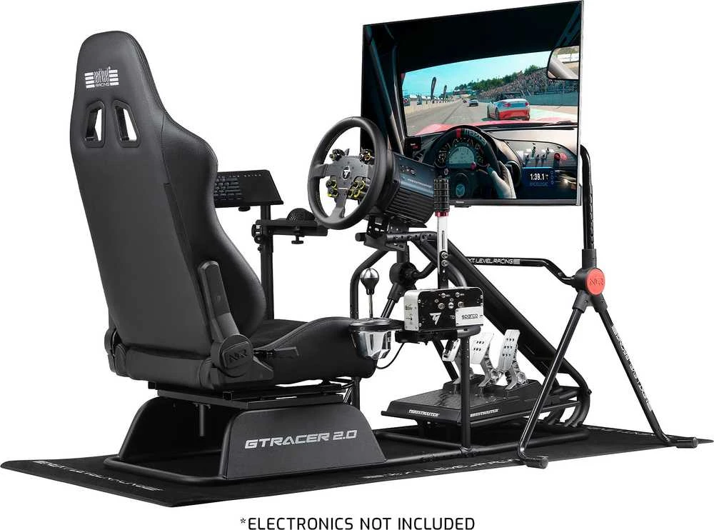 Next Level Racing Naujo lygio lenktynės | GTRacer 2.0 | Lenktynių simuliatoriaus kabina | Juodas