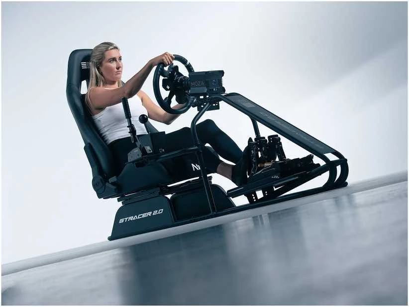 Next Level Racing Naujo lygio lenktynės | GTRacer 2.0 | Lenktynių simuliatoriaus kabina | Juodas