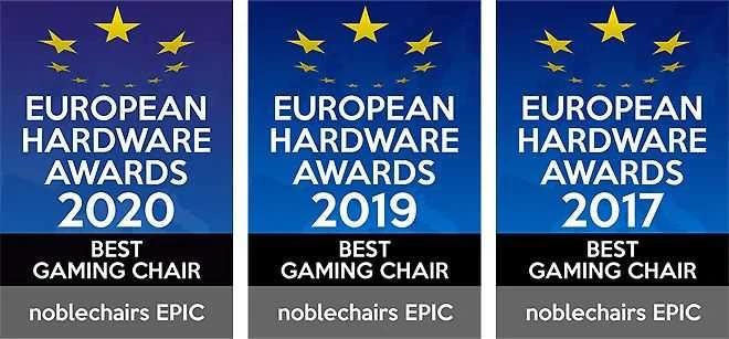 Žaidimų kėdė Noblechairs EPIC PU-Leather Gaming Chair, Juoda-mėlyna