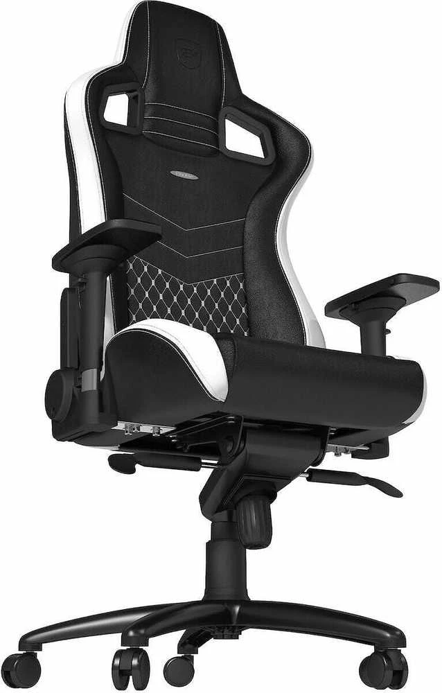 Žaidimų kėdė Noblechairs EPIC Real Leather Gaming Chair, Juoda-balta-raudona