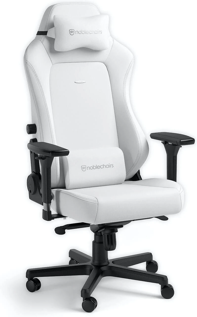 Žaidimų kėdė Noblechairs HERO High-tech faux leather Gaming Chair, Baltas Edition