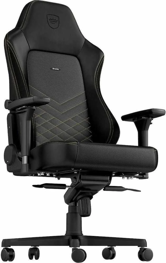 Žaidimų kėdė Noblechairs HERO PU-Leather Gaming Chair, Juoda-auksinė