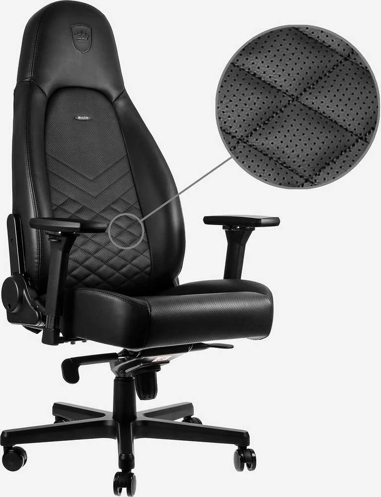 noblechairs ICON - Juodas - PU Leather (Juoda PU Oda) Kėdė