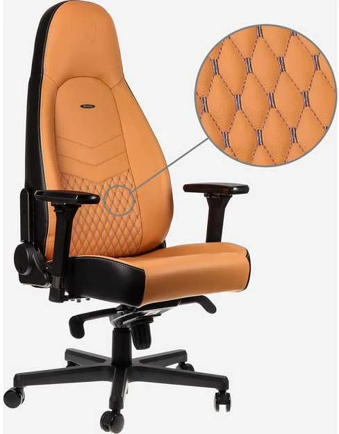 Žaidimų kėdė Noblechairs ICON Real leather Gaming Chair, Cognac-Juoda