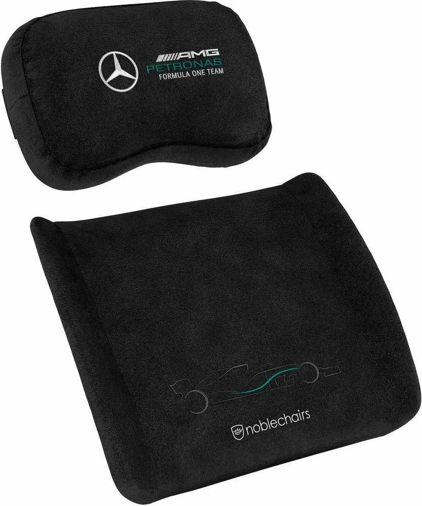 Žaidimų kėdės pagalvėlių rinkinys Noblechairs Mercedes-AMG Petronas F1 TeamMemory Foam Cushion Set, tinka EPIC/ICON/HERO, Juoda