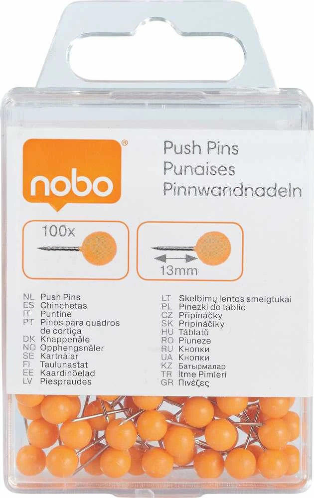 Nobo smeigtukų rinkinys, oranžiniai, 100 vnt.