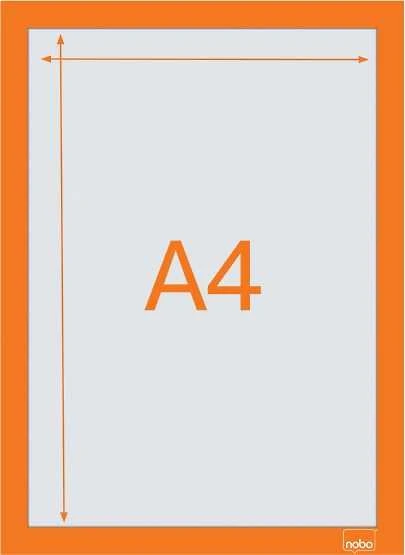 Nobo lipnus magnetinis rėmelis A4, 2 vnt., oranžinis
