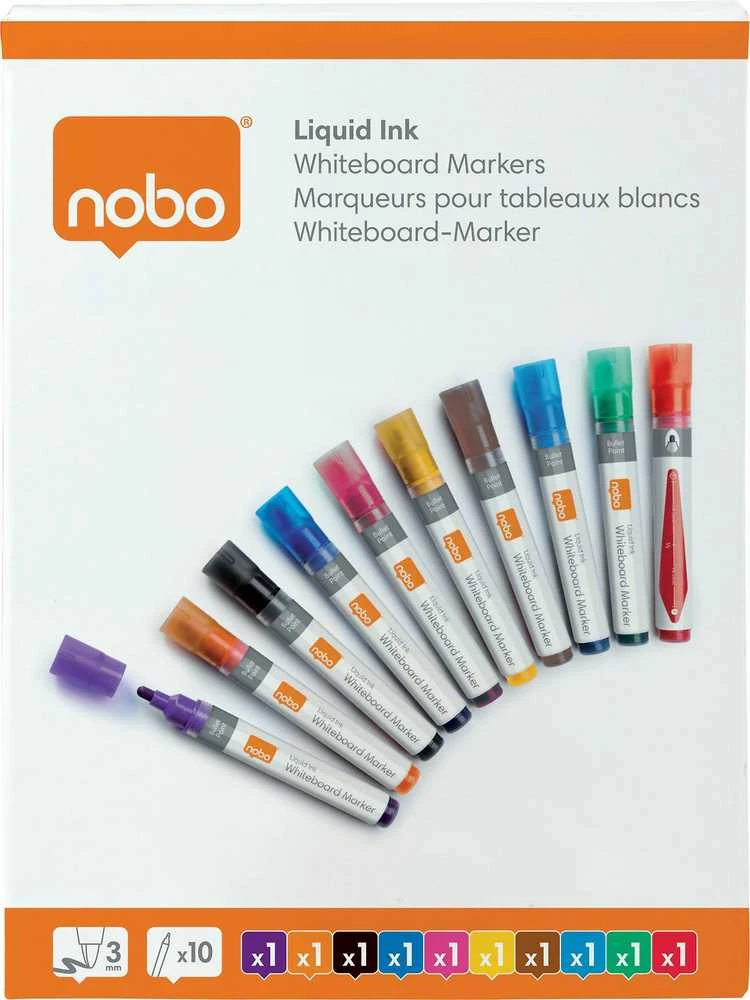 Nobo Markery Liquid Ink, skirtingos spalvos, 10 vnt 1915381